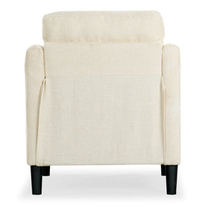 Safavieh Edalynn Modern Accent Chair - Elegant Cream Upholstered Comfort For Chic Living Room Style Creme Wood ,Foam ,Fabric ,Plastic Legs Sfa2002a