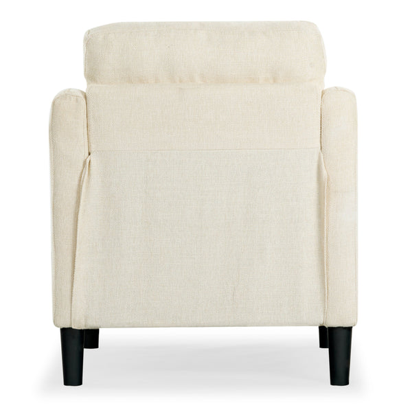 Safavieh Edalynn Modern Accent Chair - Elegant Cream Upholstered Comfort For Chic Living Room Style Creme Wood ,Foam ,Fabric ,Plastic Legs Sfa2002a