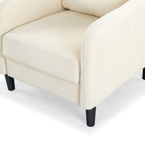 Safavieh Edalynn Modern Accent Chair - Elegant Cream Upholstered Comfort For Chic Living Room Style Creme Wood ,Foam ,Fabric ,Plastic Legs Sfa2002a