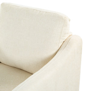 Safavieh Edalynn Modern Accent Chair - Elegant Cream Upholstered Comfort For Chic Living Room Style Creme Wood ,Foam ,Fabric ,Plastic Legs Sfa2002a