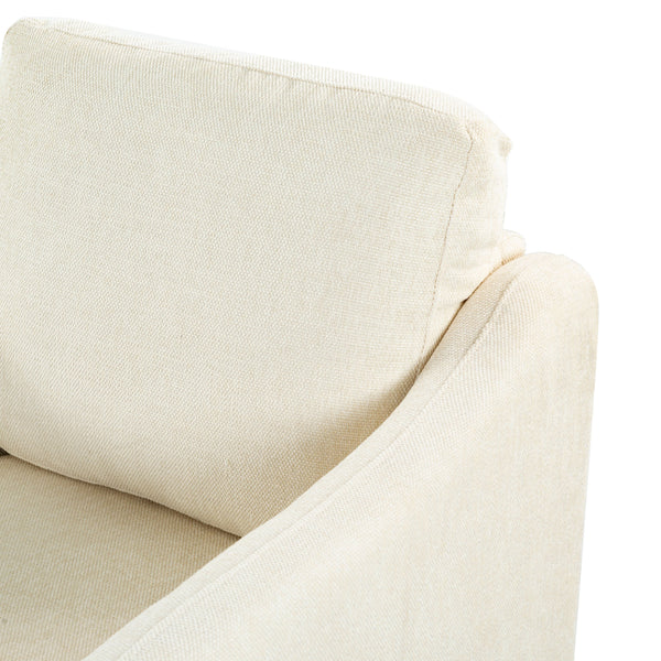 Safavieh Edalynn Modern Accent Chair - Elegant Cream Upholstered Comfort For Chic Living Room Style Creme Wood ,Foam ,Fabric ,Plastic Legs Sfa2002a