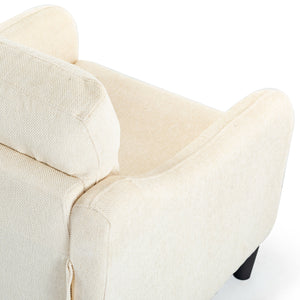 Safavieh Edalynn Modern Accent Chair - Elegant Cream Upholstered Comfort For Chic Living Room Style Creme Wood ,Foam ,Fabric ,Plastic Legs Sfa2002a