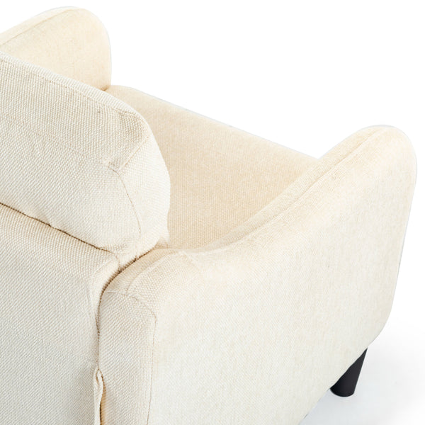 Safavieh Edalynn Modern Accent Chair - Elegant Cream Upholstered Comfort For Chic Living Room Style Creme Wood ,Foam ,Fabric ,Plastic Legs Sfa2002a