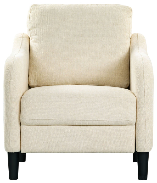 Safavieh Edalynn Modern Accent Chair - Elegant Cream Upholstered Comfort For Chic Living Room Style Creme Wood ,Foam ,Fabric ,Plastic Legs Sfa2002a