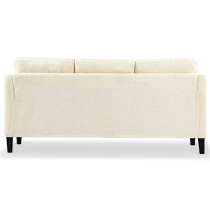 Safavieh Edalynn Modern 3 Seater Sofa - Elegant Cream Design For Stylish Comfort And Contemporary Living Spaces Creme Wood ,Foam ,Fabric ,Plastic Legs Sfa2003a