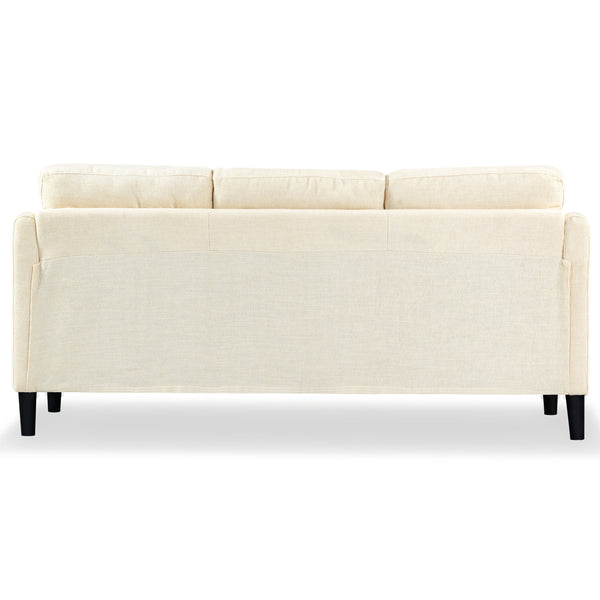 Safavieh Edalynn Modern 3 Seater Sofa - Elegant Cream Design For Stylish Comfort And Contemporary Living Spaces Creme Wood ,Foam ,Fabric ,Plastic Legs Sfa2003a