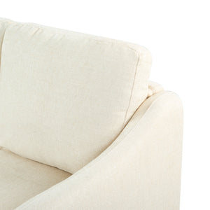 Safavieh Edalynn Modern 3 Seater Sofa - Elegant Cream Design For Stylish Comfort And Contemporary Living Spaces Creme Wood ,Foam ,Fabric ,Plastic Legs Sfa2003a