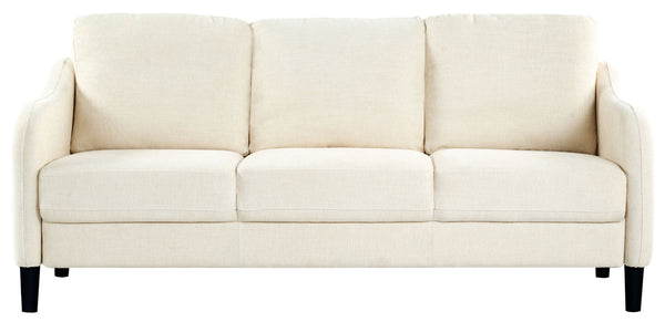 Safavieh Edalynn Modern 3 Seater Sofa - Elegant Cream Design For Stylish Comfort And Contemporary Living Spaces Creme Wood ,Foam ,Fabric ,Plastic Legs Sfa2003a