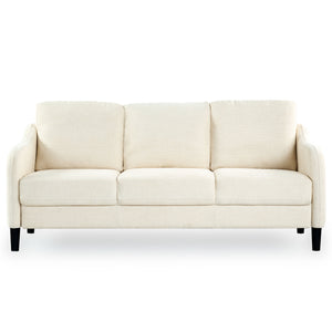 Safavieh Edalynn Modern 3 Seater Sofa - Elegant Cream Design For Stylish Comfort And Contemporary Living Spaces Creme Wood ,Foam ,Fabric ,Plastic Legs Sfa2003a