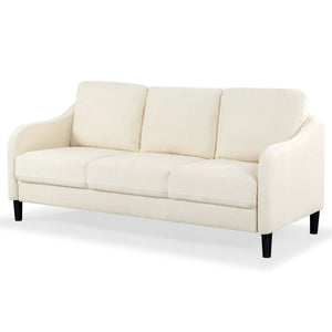 Safavieh Edalynn Modern 3 Seater Sofa - Elegant Cream Design For Stylish Comfort And Contemporary Living Spaces Creme Wood ,Foam ,Fabric ,Plastic Legs Sfa2003a