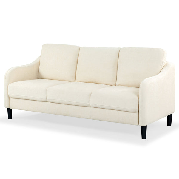 Safavieh Edalynn Modern 3 Seater Sofa - Elegant Cream Design For Stylish Comfort And Contemporary Living Spaces Creme Wood ,Foam ,Fabric ,Plastic Legs Sfa2003a