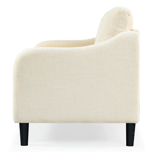 Safavieh Edalynn Modern 3 Seater Sofa - Elegant Cream Design For Stylish Comfort And Contemporary Living Spaces Creme Wood ,Foam ,Fabric ,Plastic Legs Sfa2003a