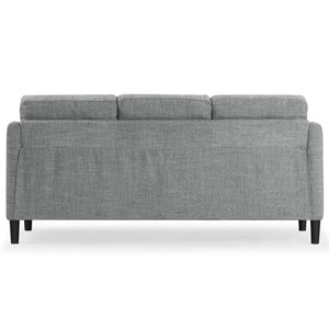 Safavieh Edalynn Modern 3 Seater Sofa - Elegant Cream Design For Stylish Comfort And Contemporary Living Spaces Grey Wood ,Foam ,Fabric ,Plastic Legs Sfa2003b