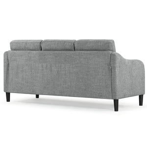 Safavieh Edalynn Modern 3 Seater Sofa - Elegant Cream Design For Stylish Comfort And Contemporary Living Spaces Grey Wood ,Foam ,Fabric ,Plastic Legs Sfa2003b