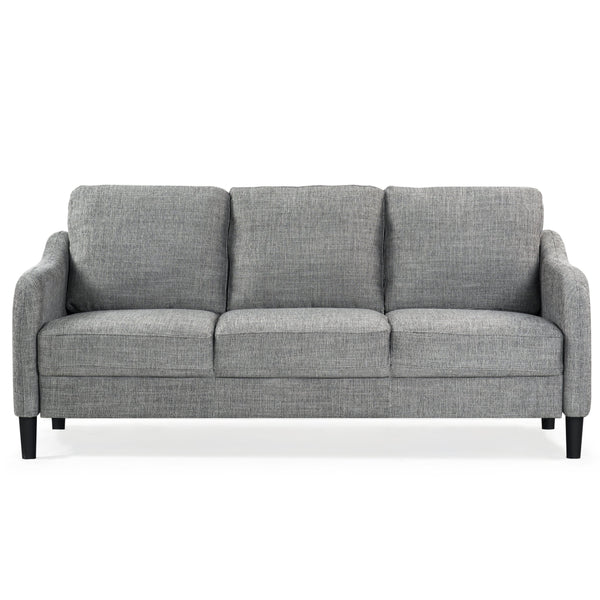 Safavieh Edalynn Modern 3 Seater Sofa - Elegant Cream Design For Stylish Comfort And Contemporary Living Spaces Grey Wood ,Foam ,Fabric ,Plastic Legs Sfa2003b