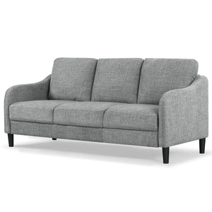 Safavieh Edalynn Modern 3 Seater Sofa - Elegant Cream Design For Stylish Comfort And Contemporary Living Spaces Grey Wood ,Foam ,Fabric ,Plastic Legs Sfa2003b
