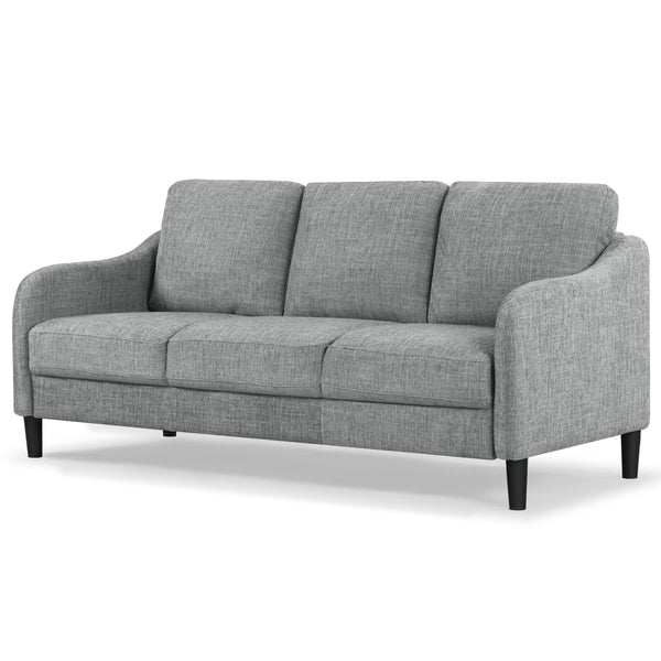 Safavieh Edalynn Modern 3 Seater Sofa - Elegant Cream Design For Stylish Comfort And Contemporary Living Spaces Grey Wood ,Foam ,Fabric ,Plastic Legs Sfa2003b