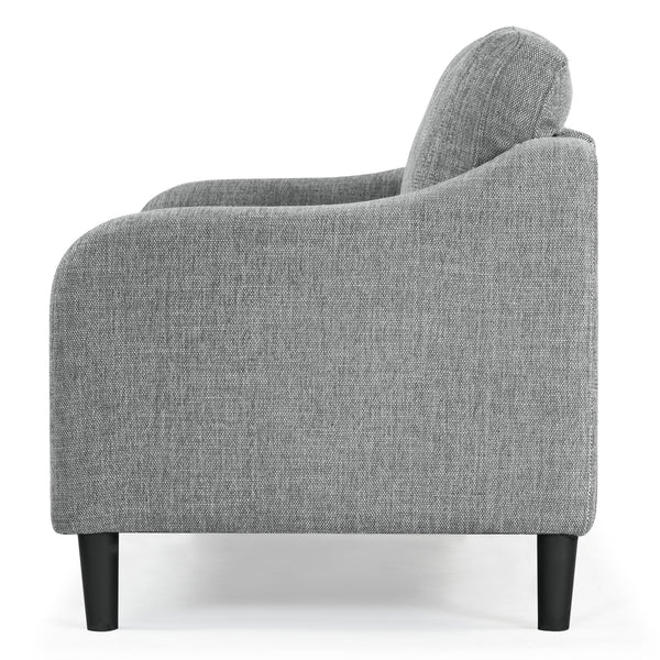 Safavieh Edalynn Modern 3 Seater Sofa - Elegant Cream Design For Stylish Comfort And Contemporary Living Spaces Grey Wood ,Foam ,Fabric ,Plastic Legs Sfa2003b