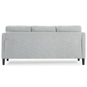 Safavieh Edalynn Modern 3 Seater Sofa - Elegant Cream Design For Stylish Comfort And Contemporary Living Spaces Light Grey Wood ,Foam ,Fabric ,Plastic Legs Sfa2003c