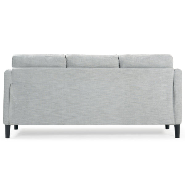 Safavieh Edalynn Modern 3 Seater Sofa - Elegant Cream Design For Stylish Comfort And Contemporary Living Spaces Light Grey Wood ,Foam ,Fabric ,Plastic Legs Sfa2003c
