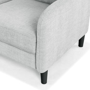 Safavieh Edalynn Modern 3 Seater Sofa - Elegant Cream Design For Stylish Comfort And Contemporary Living Spaces Light Grey Wood ,Foam ,Fabric ,Plastic Legs Sfa2003c