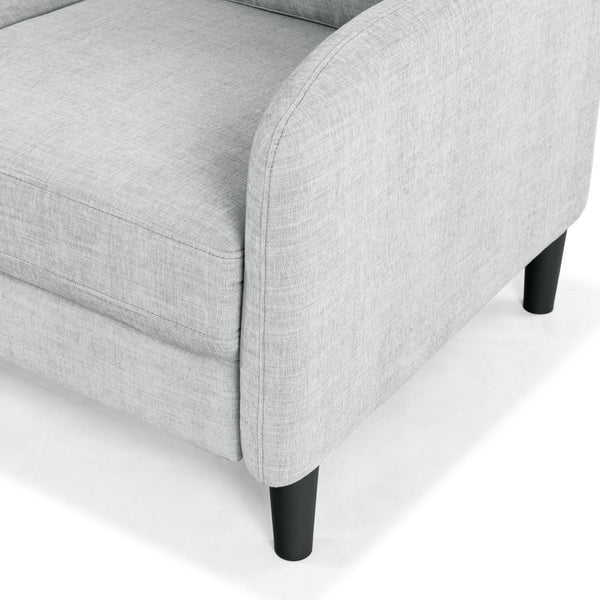 Safavieh Edalynn Modern 3 Seater Sofa - Elegant Cream Design For Stylish Comfort And Contemporary Living Spaces Light Grey Wood ,Foam ,Fabric ,Plastic Legs Sfa2003c