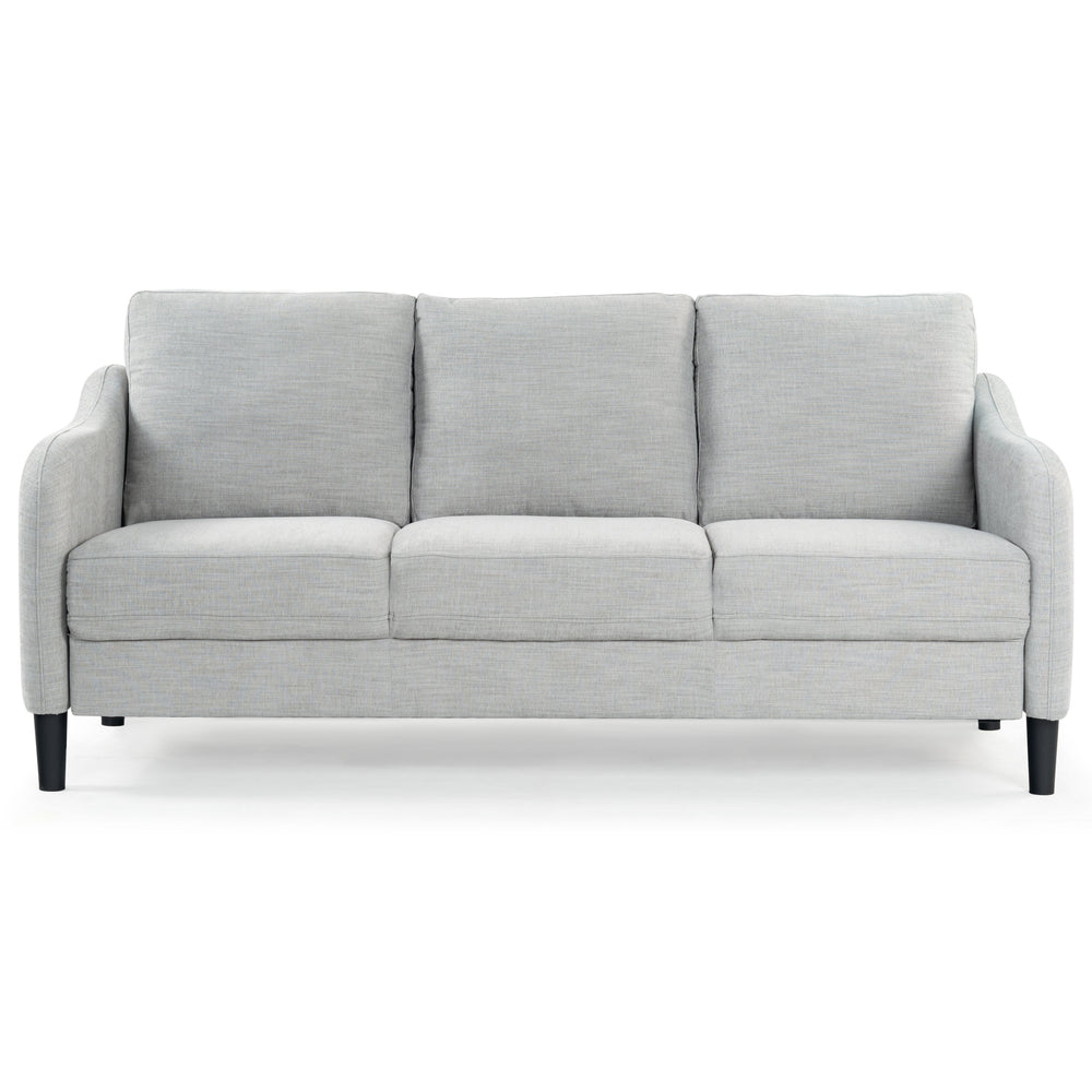 Safavieh Edalynn Modern 3 Seater Sofa - Elegant Cream Design For Stylish Comfort And Contemporary Living Spaces Light Grey Wood ,Foam ,Fabric ,Plastic Legs Sfa2003c