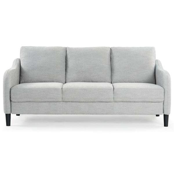 Safavieh Edalynn Modern 3 Seater Sofa - Elegant Cream Design For Stylish Comfort And Contemporary Living Spaces Light Grey Wood ,Foam ,Fabric ,Plastic Legs Sfa2003c