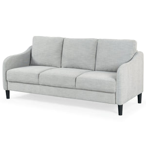 Safavieh Edalynn Modern 3 Seater Sofa - Elegant Cream Design For Stylish Comfort And Contemporary Living Spaces Light Grey Wood ,Foam ,Fabric ,Plastic Legs Sfa2003c
