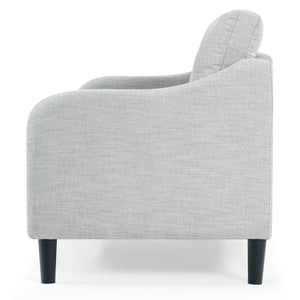 Safavieh Edalynn Modern 3 Seater Sofa - Elegant Cream Design For Stylish Comfort And Contemporary Living Spaces Light Grey Wood ,Foam ,Fabric ,Plastic Legs Sfa2003c