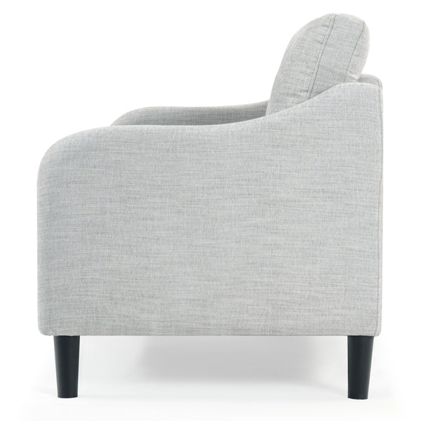 Safavieh Edalynn Modern 3 Seater Sofa - Elegant Cream Design For Stylish Comfort And Contemporary Living Spaces Light Grey Wood ,Foam ,Fabric ,Plastic Legs Sfa2003c