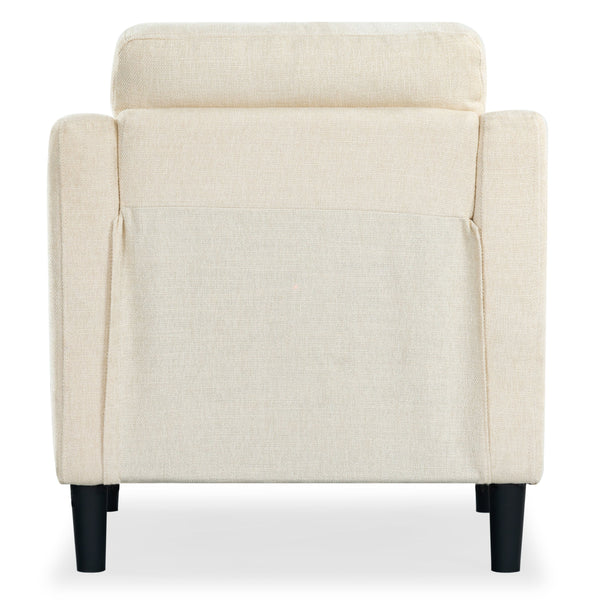 Safavieh Nathaniel Tufted Back Accent Chair – Stylish Cream Upholstery For Your Living Space & Comfort Creme Wood ,Foam ,Fabric ,Plastic Legs Sfa2004a