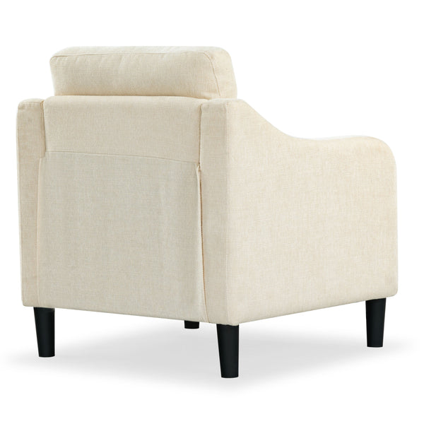 Safavieh Nathaniel Tufted Back Accent Chair – Stylish Cream Upholstery For Your Living Space & Comfort Creme Wood ,Foam ,Fabric ,Plastic Legs Sfa2004a