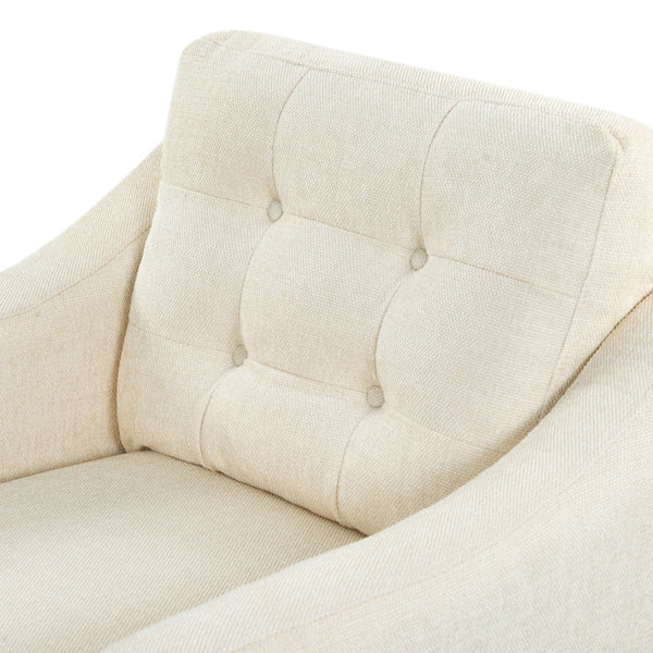 Safavieh Nathaniel Tufted Back Accent Chair – Stylish Cream Upholstery For Your Living Space & Comfort Creme Wood ,Foam ,Fabric ,Plastic Legs Sfa2004a