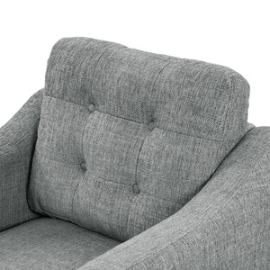 Safavieh Nathaniel Tufted Back Accent Chair – Stylish Cream Upholstery For Your Living Space & Comfort Grey Wood ,Foam ,Fabric ,Plastic Legs Sfa2004b