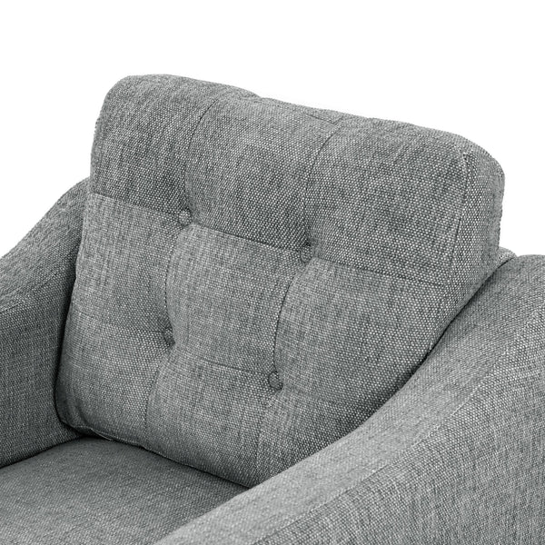 Safavieh Nathaniel Tufted Back Accent Chair – Stylish Cream Upholstery For Your Living Space & Comfort Grey Wood ,Foam ,Fabric ,Plastic Legs Sfa2004b