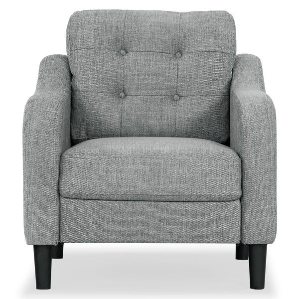 Safavieh Nathaniel Tufted Back Accent Chair – Stylish Cream Upholstery For Your Living Space & Comfort Grey Wood ,Foam ,Fabric ,Plastic Legs Sfa2004b