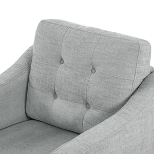 Safavieh Nathaniel Tufted Back Accent Chair – Stylish Cream Upholstery For Your Living Space & Comfort Light Grey Wood ,Foam ,Fabric ,Plastic Legs Sfa2004c