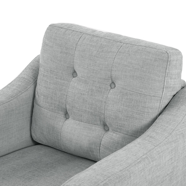 Safavieh Nathaniel Tufted Back Accent Chair – Stylish Cream Upholstery For Your Living Space & Comfort Light Grey Wood ,Foam ,Fabric ,Plastic Legs Sfa2004c