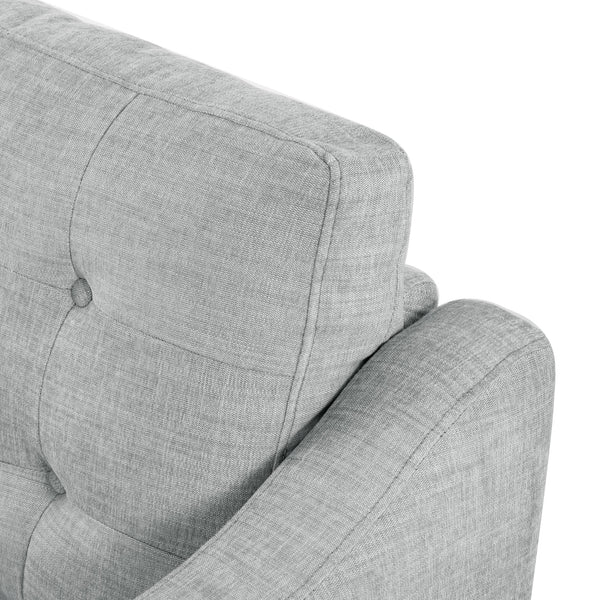 Safavieh Nathaniel Tufted Back Accent Chair – Stylish Cream Upholstery For Your Living Space & Comfort Light Grey Wood ,Foam ,Fabric ,Plastic Legs Sfa2004c