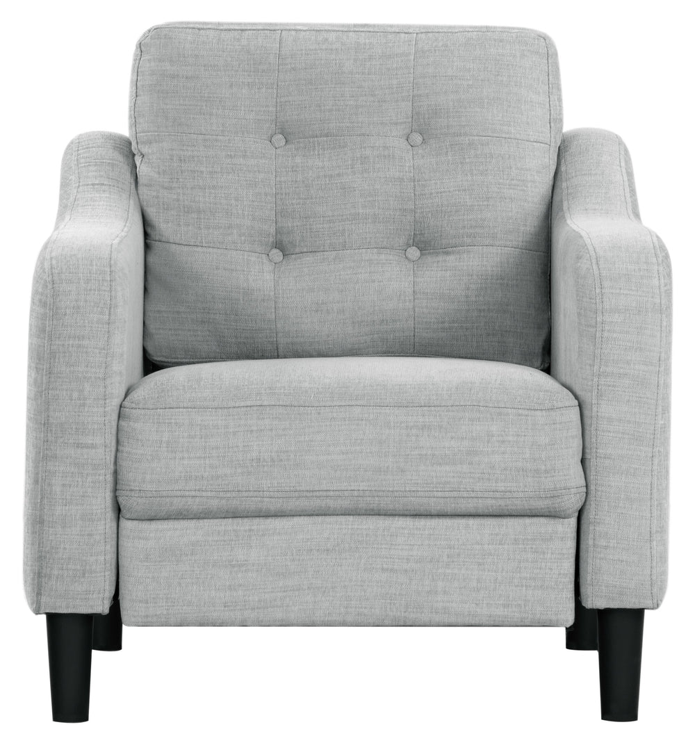 Safavieh Nathaniel Tufted Back Accent Chair – Stylish Cream Upholstery For Your Living Space & Comfort Light Grey Wood ,Foam ,Fabric ,Plastic Legs Sfa2004c