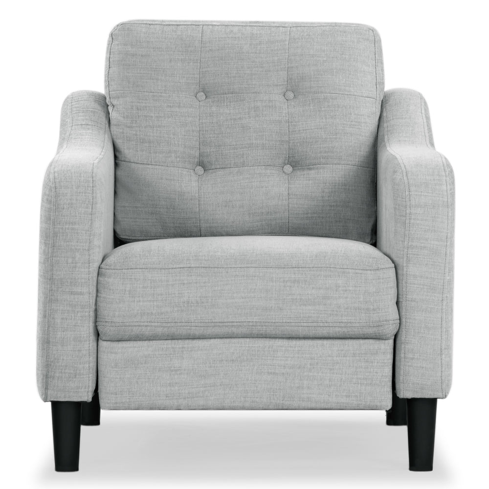 Safavieh Nathaniel Tufted Back Accent Chair – Stylish Cream Upholstery For Your Living Space & Comfort Light Grey Wood ,Foam ,Fabric ,Plastic Legs Sfa2004c