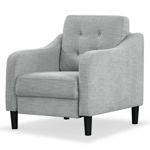 Safavieh Nathaniel Tufted Back Accent Chair – Stylish Cream Upholstery For Your Living Space & Comfort Light Grey Wood ,Foam ,Fabric ,Plastic Legs Sfa2004c