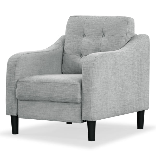 Safavieh Nathaniel Tufted Back Accent Chair – Stylish Cream Upholstery For Your Living Space & Comfort Light Grey Wood ,Foam ,Fabric ,Plastic Legs Sfa2004c