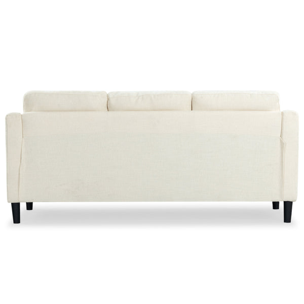 Safavieh Nathaniel Tufted Back 3 Seater Sofa - Luxurious Comfort In Timeless Cream For Your Living Space Creme Wood ,Foam ,Fabric ,Plastic Legs Sfa2005a
