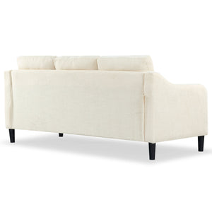Safavieh Nathaniel Tufted Back 3 Seater Sofa - Luxurious Comfort In Timeless Cream For Your Living Space Creme Wood ,Foam ,Fabric ,Plastic Legs Sfa2005a