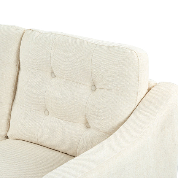 Safavieh Nathaniel Tufted Back 3 Seater Sofa - Luxurious Comfort In Timeless Cream For Your Living Space Creme Wood ,Foam ,Fabric ,Plastic Legs Sfa2005a