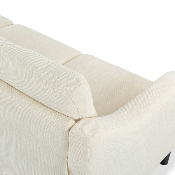 Safavieh Nathaniel Tufted Back 3 Seater Sofa - Luxurious Comfort In Timeless Cream For Your Living Space Creme Wood ,Foam ,Fabric ,Plastic Legs Sfa2005a