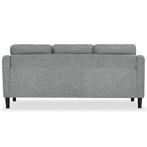 Safavieh Nathaniel Tufted Back 3 Seater Sofa - Luxurious Comfort In Timeless Cream For Your Living Space Grey Wood ,Foam ,Fabric ,Plastic Legs Sfa2005b