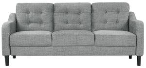 Safavieh Nathaniel Tufted Back 3 Seater Sofa - Luxurious Comfort In Timeless Cream For Your Living Space Grey Wood ,Foam ,Fabric ,Plastic Legs Sfa2005b